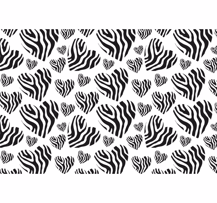 Rulou geam negru inimă print zebra - TenStickers