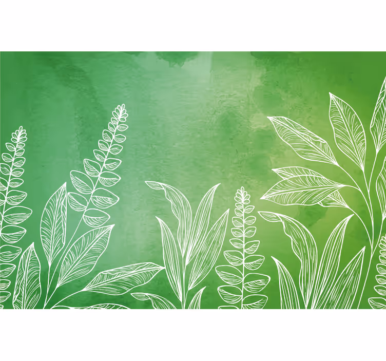Rulou geam verde culoare verde originală cu frunze - TenStickers