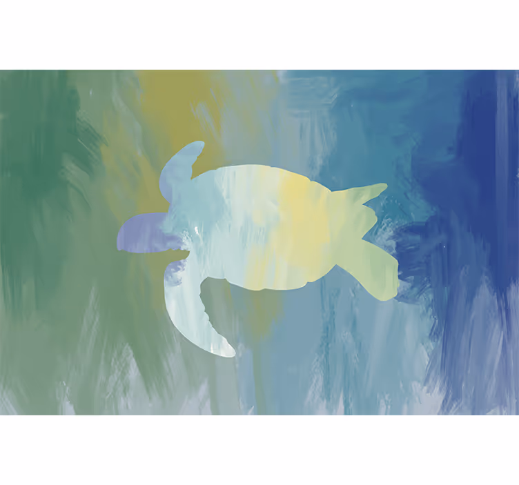 Rulou geam verde pachet cu țestoase colorate - TenStickers