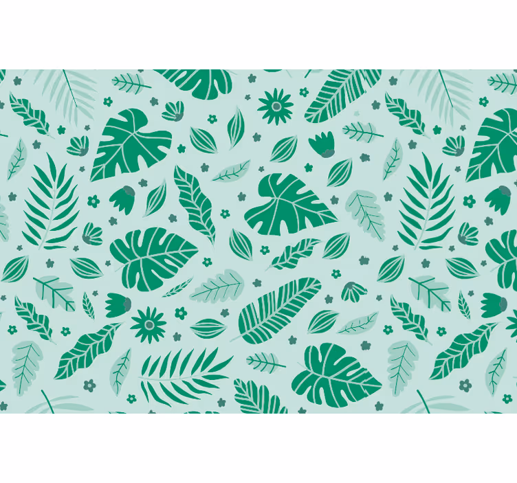 Rulou geam verde frunze tropicale - TenStickers