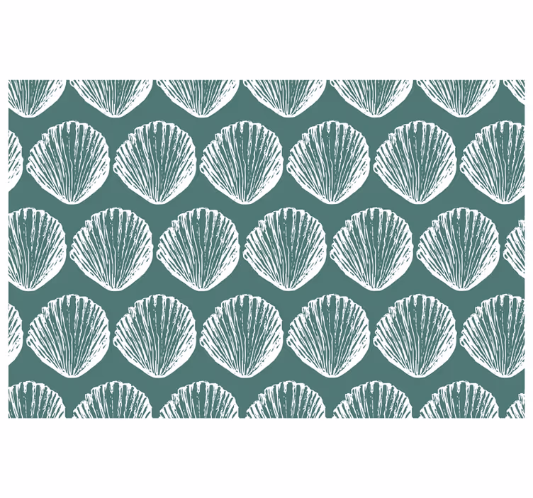Rulou geam verde model retro cu scoici - TenStickers