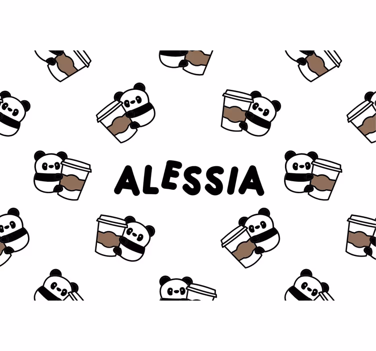 Rulou geam gri cu panda personalizat - TenStickers
