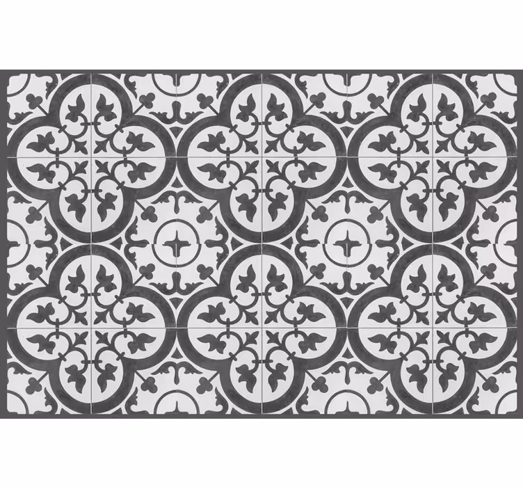 Rulou geam gri cu plăci ceramice hidraulice - TenStickers