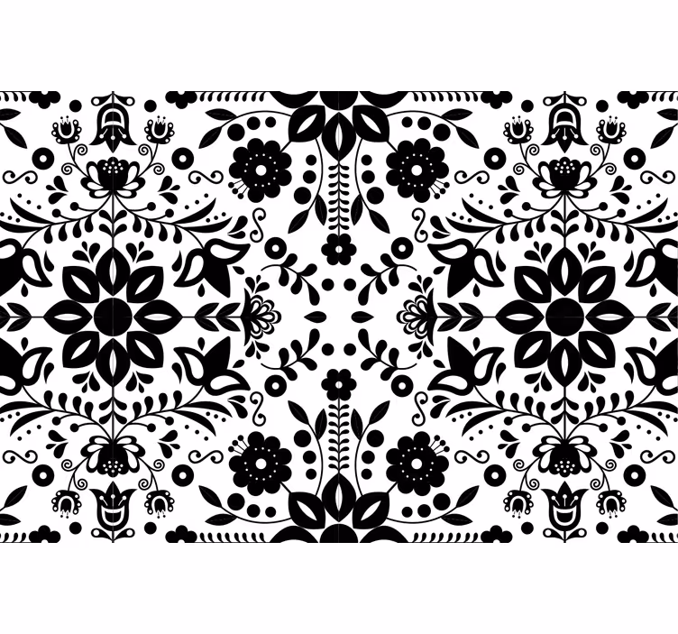 Rulou geam gri cu model popular negru - TenStickers