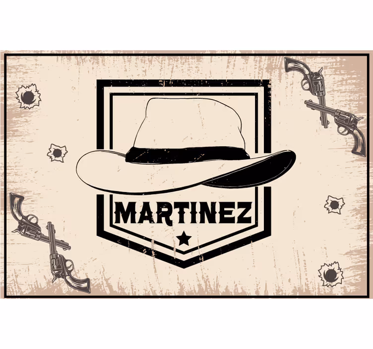 Rulou geam bej cu pălărie de cowboy personalizată - TenStickers