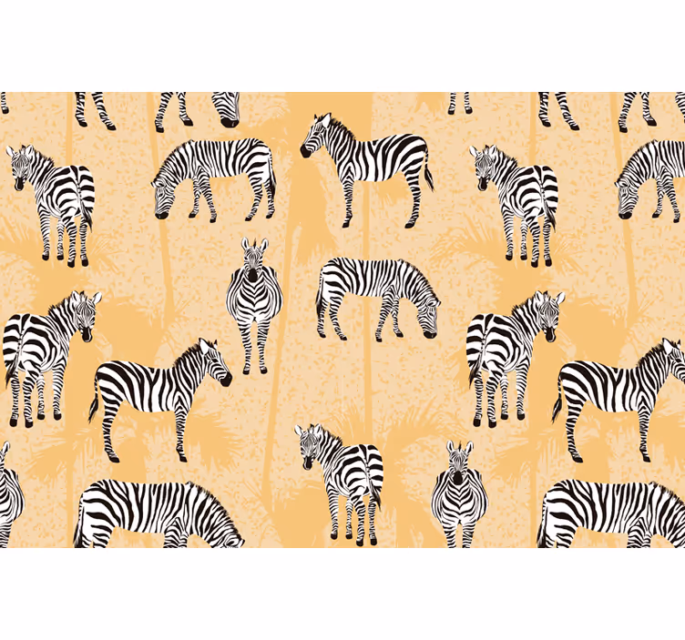 Rulou geam bej zebra și palmieri - TenStickers