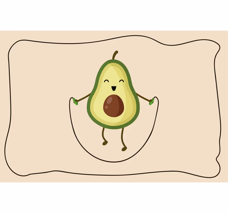 Rulou geam bej cu avocado amuzant la sărit coardă - TenStickers