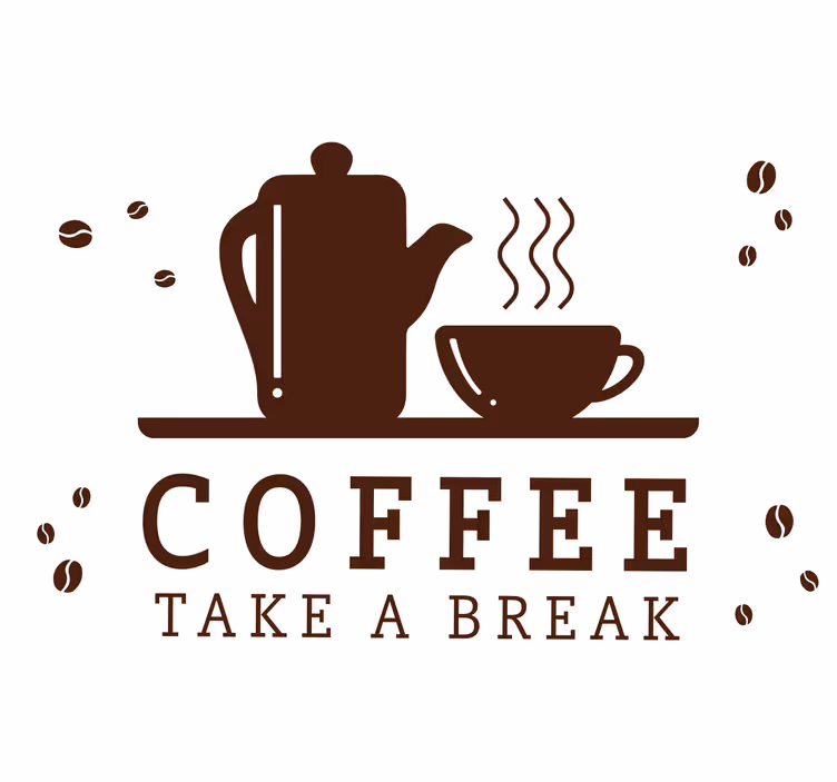 Rulou geam negru concept cafea pe fundal alb - TenStickers