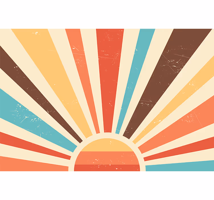 Rulou geam portocaliu apus vintage abstract - TenStickers