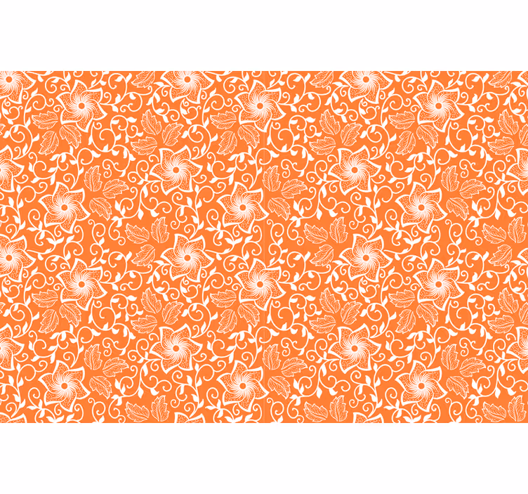 Rulou geam portocaliu cu flori paisley - TenStickers