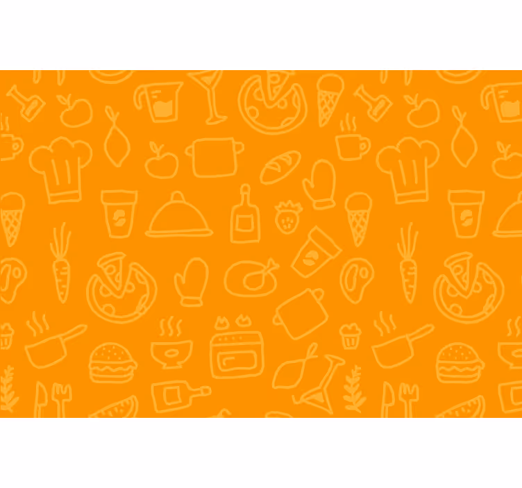 Rulou geam portocaliu fundal portocaliu cu tacâmuri - TenStickers