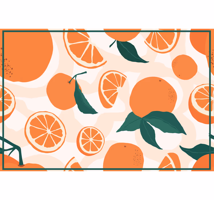Rulou geam portocaliu bucăți de mandarine - TenStickers