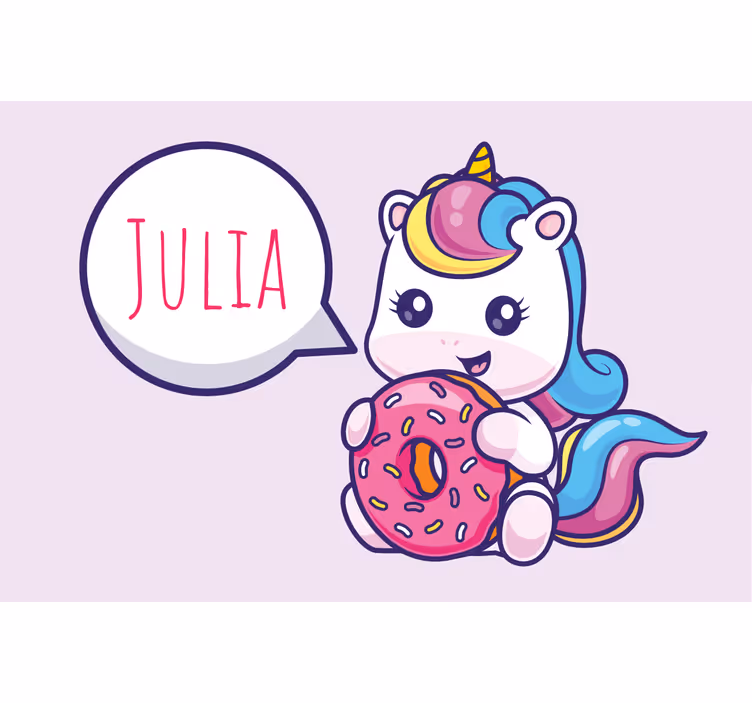Rulou geam violet unicorn cu gogoșă - TenStickers