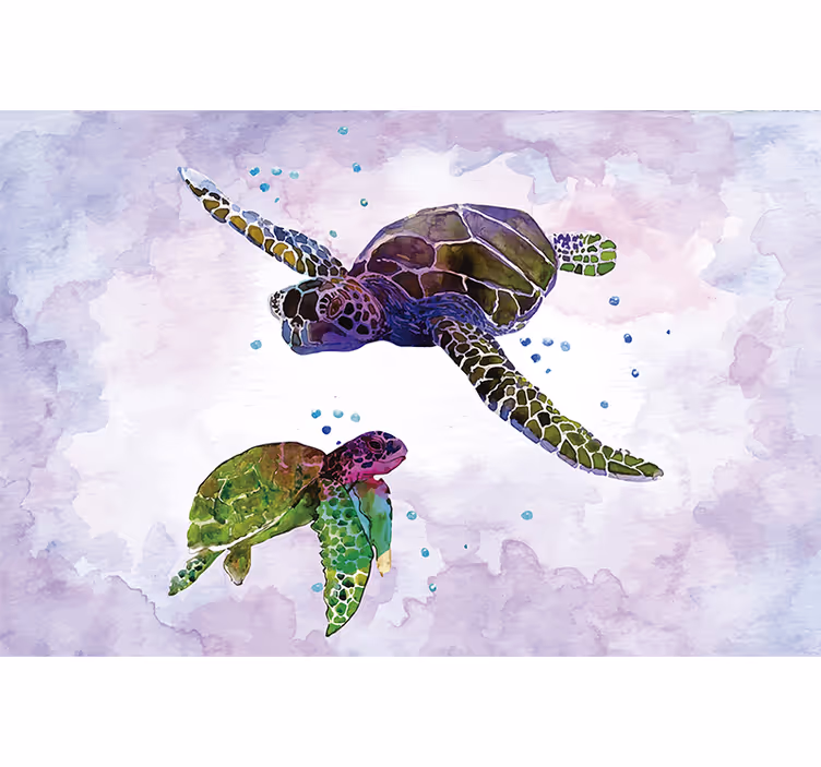 Rulou geam violet broaște țestoase colorate - TenStickers