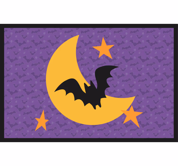 Rulou geam violet cu suport de masă lună stele și lilieci - TenStickers