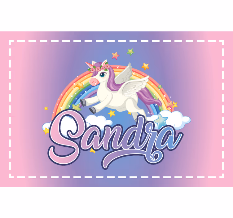 Rulou geam violet unicorn frumos personalizabil pentru copii - TenStickers