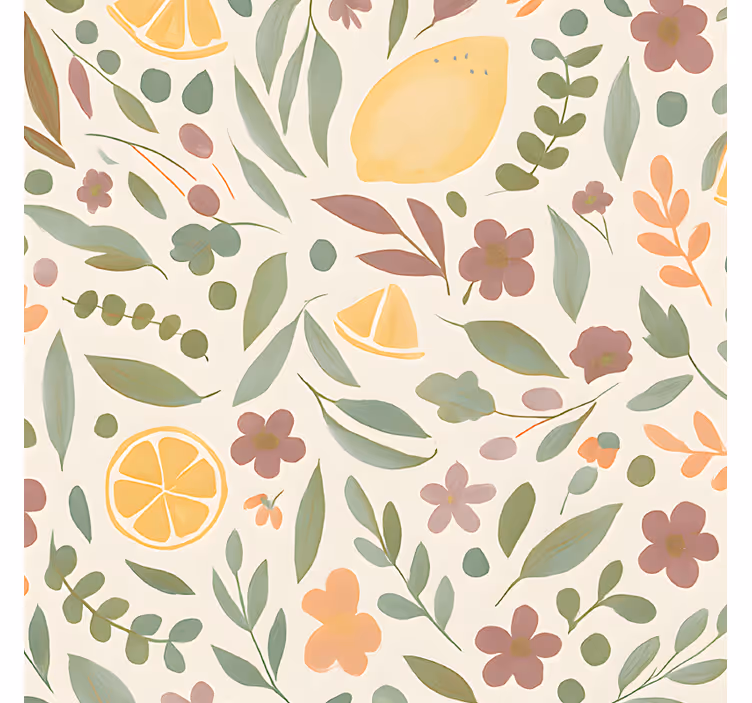 Rulou geam exterior design floral cu lămâi - TenStickers