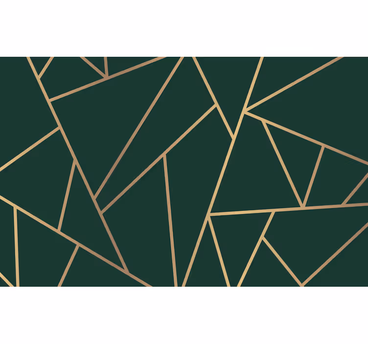 Rulou geam exterior linii aurii pe fundal verde - TenStickers