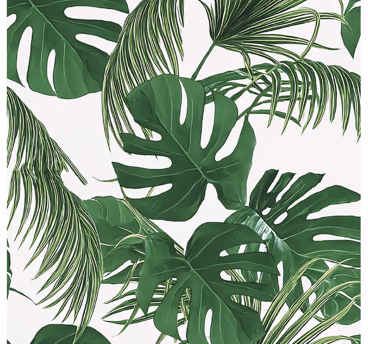 Rulou geam exterior design cu frunze tropicale - TenStickers