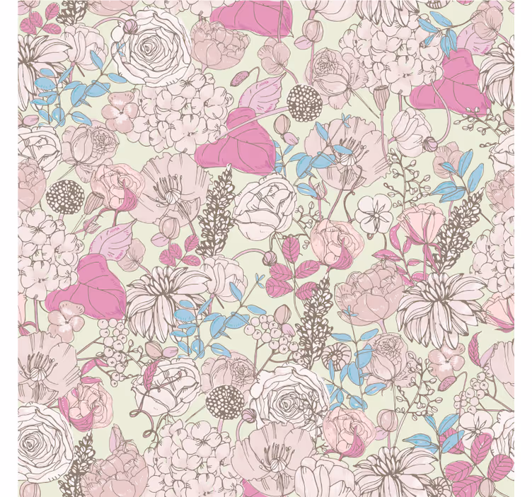 Rulou geam salon stil floral grandmillenial - TenStickers