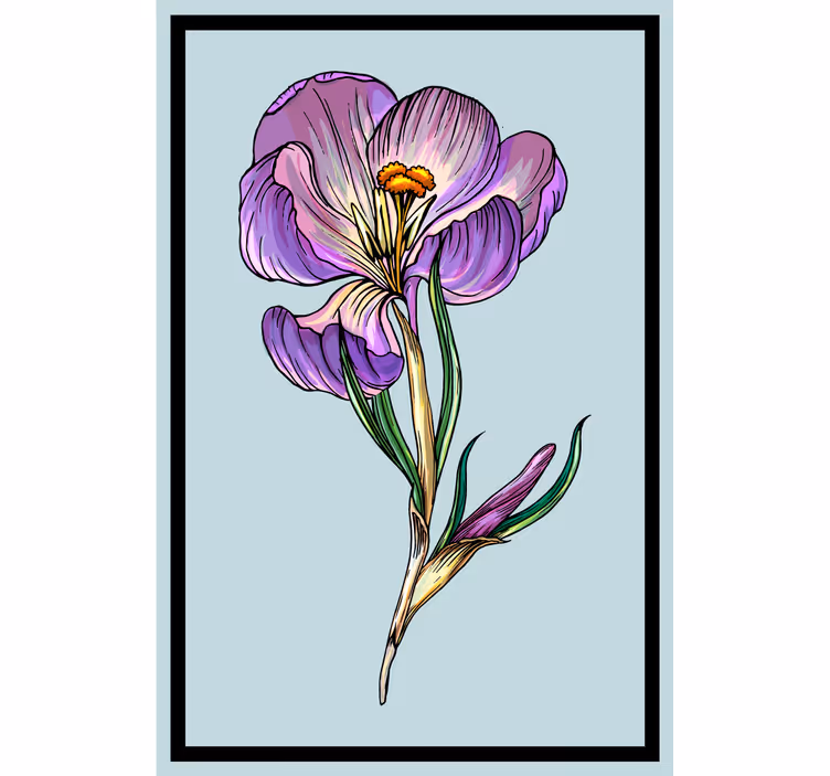 Rulou geam salon desen dulce cu crocus albastru - TenStickers