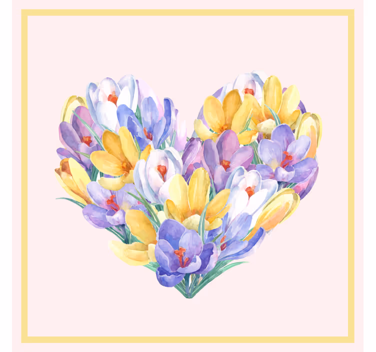 Rulou geam salon design inimă floare de crocus - TenStickers