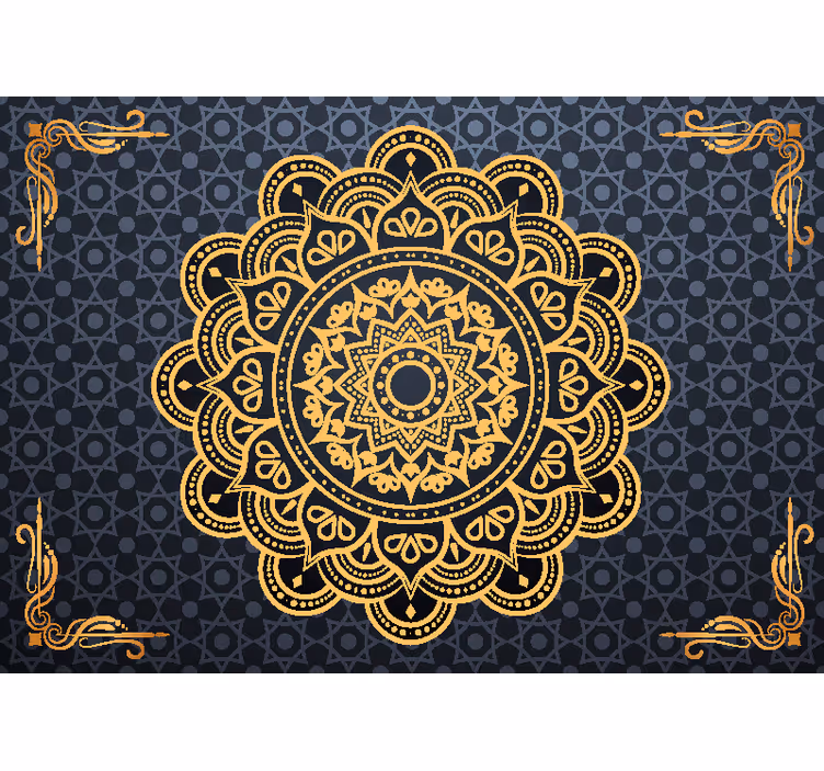 Rulou geam cameră fotomural mandala aurie - TenStickers