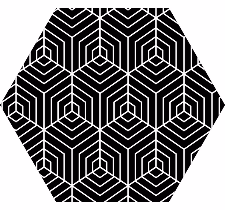 Rulou geam cameră linii abstracte formă hexagonală - TenStickers
