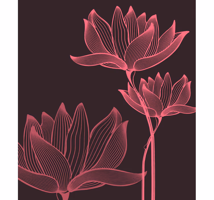 Rulou geam cameră lotus două flori - TenStickers