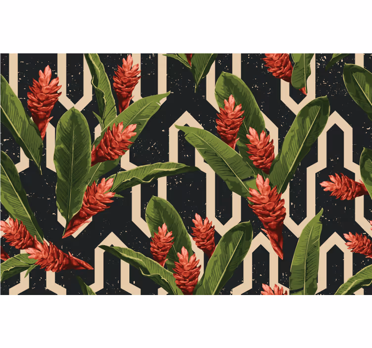 Rulou geam cameră frunze tropicale vintage - TenStickers