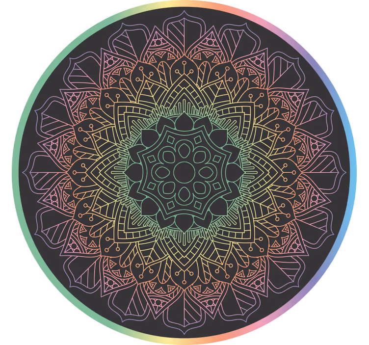 Rulou geam cameră mandala curcubeu - TenStickers