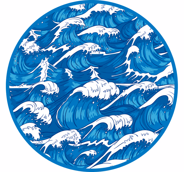 Rulou geam cameră valuri japoneze - TenStickers
