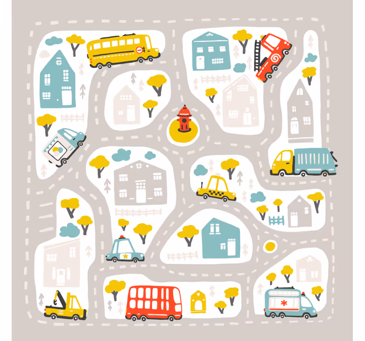 Rulou geam pentru copii stil nordic urban - TenStickers