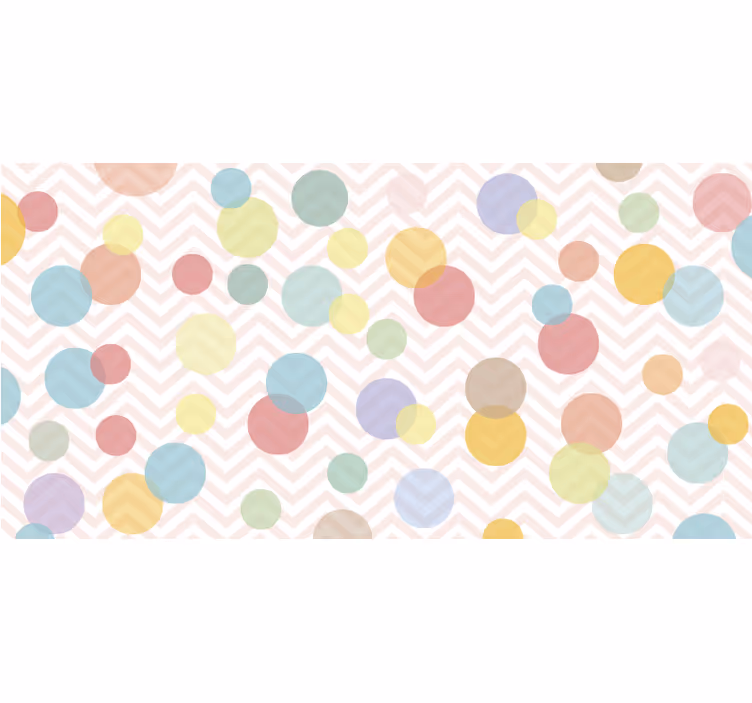 Rulou geam pentru copii cu buline colorate chevron - TenStickers
