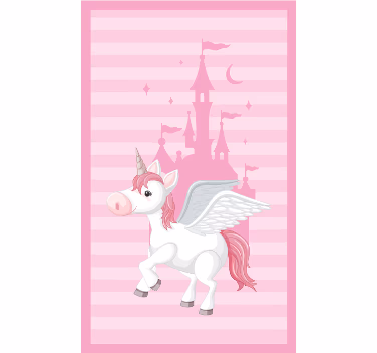 Rulou geam pentru copii cu unicorn și castel de prințesă - TenStickers