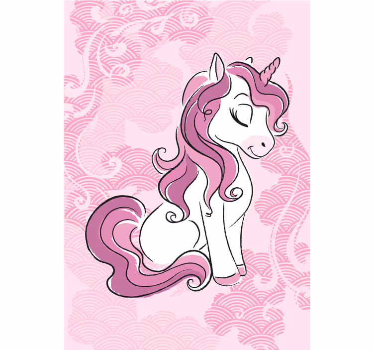 Rulou geam pentru copii unicorn sărind pe nori - TenStickers