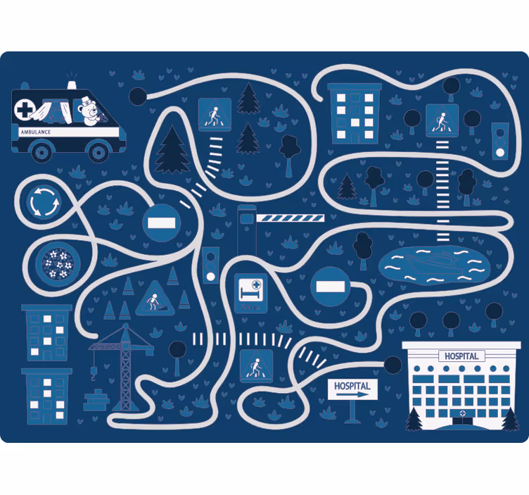 Rulou geam pentru copii drum albastru nordic - TenStickers