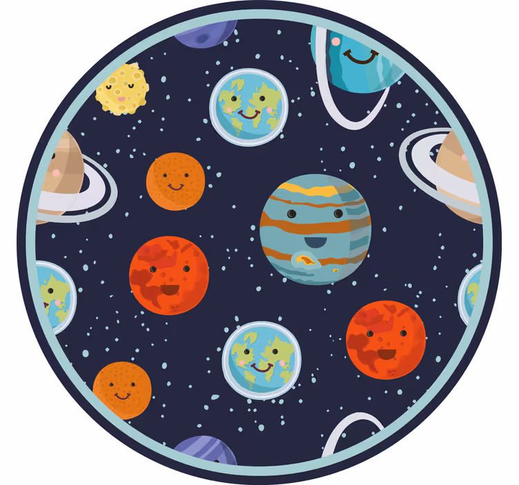 Rulou geam pentru copii cercul planetei zâmbitoare - TenStickers