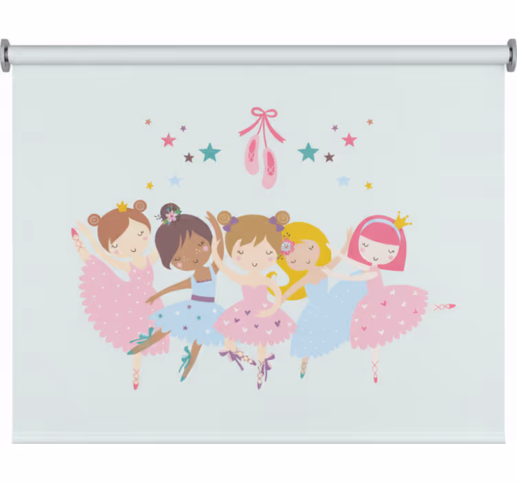 Rulou geam pentru copii ilustrație colorată cu balerine - TenStickers