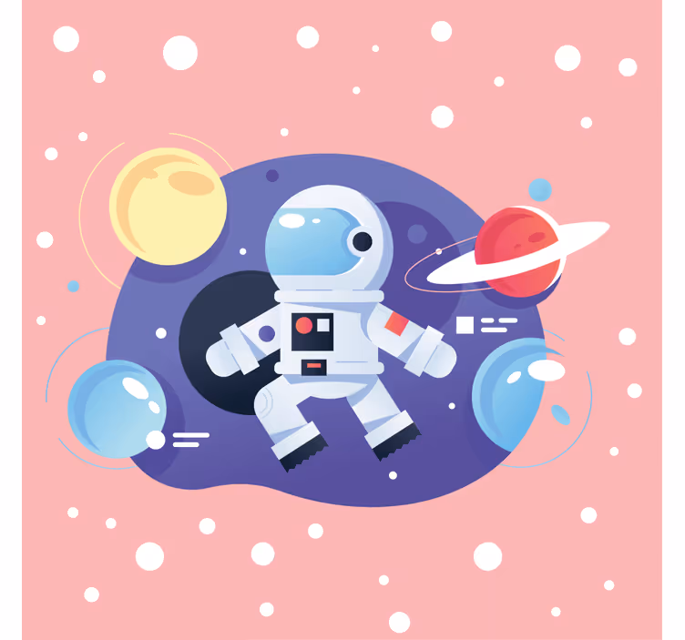 Rulou geam pentru copii simboluri de astronaut desenate - TenStickers