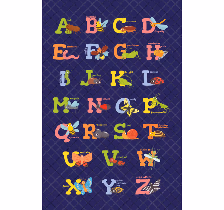 Rulou geam pentru copii cu abecedar în engleză - TenStickers