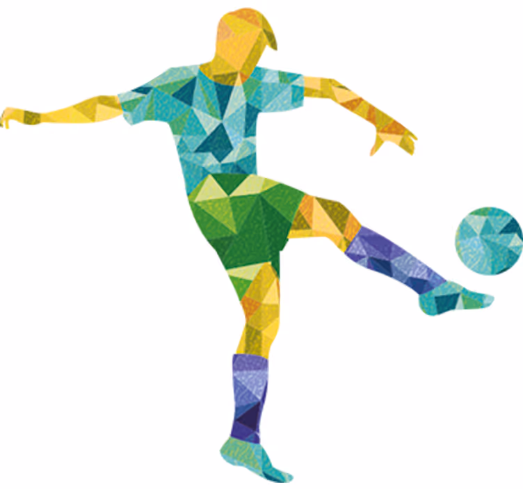 Rulou geam tineret ilustrație geometrică fotbal - TenStickers