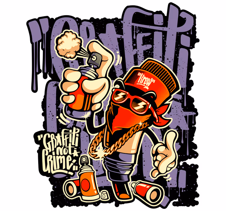 Rulou geam tineret artă stradală graffiti - TenStickers