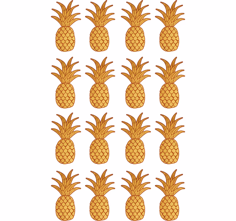 Rulou geam tineret patrón ananas auriu - TenStickers