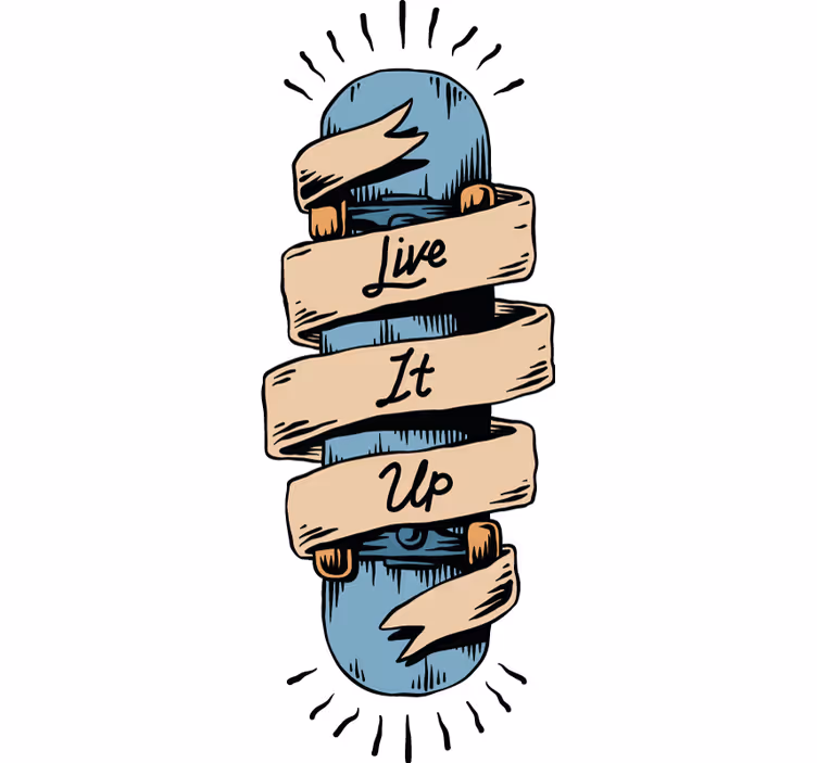Rulou geam tineret text skateboard - TenStickers