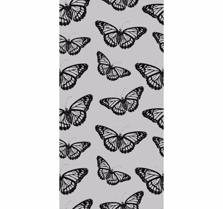 Rulou geam tineret aripi fluture alb-negru - TenStickers