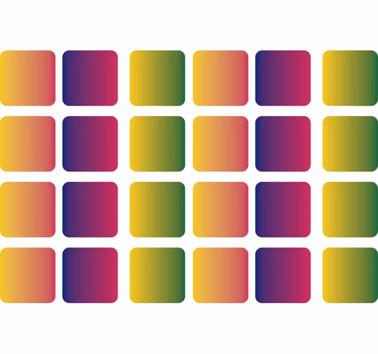Rulou geam tineret pătrate geometrice curcubeu - TenStickers