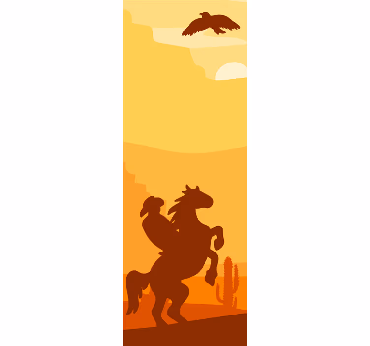 Rulou geam tineret peisaj cowboy - TenStickers