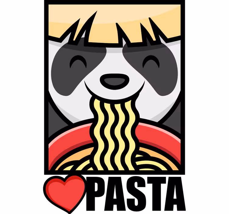 Rulou geam tineret panda iubește pastele - TenStickers