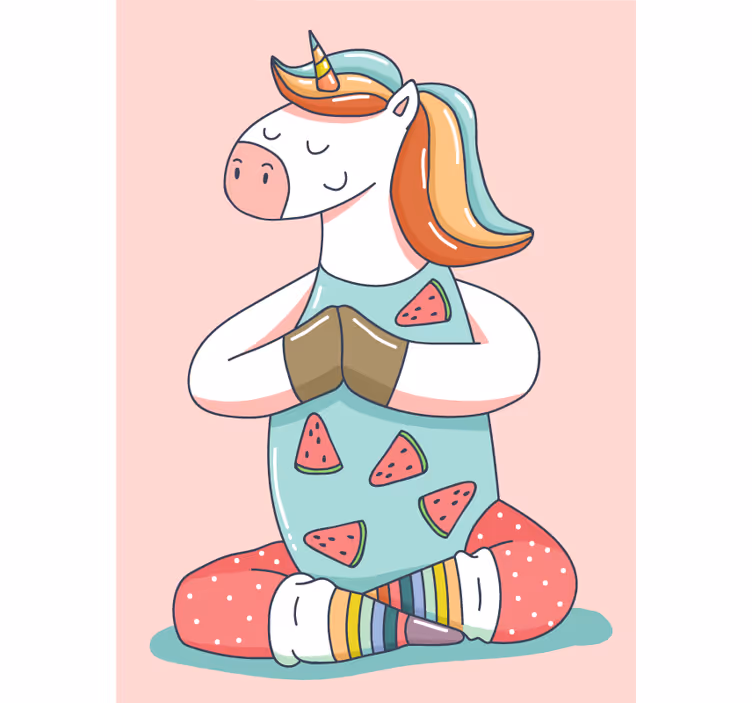 Rulou geam tineret unicorn de fitness - TenStickers
